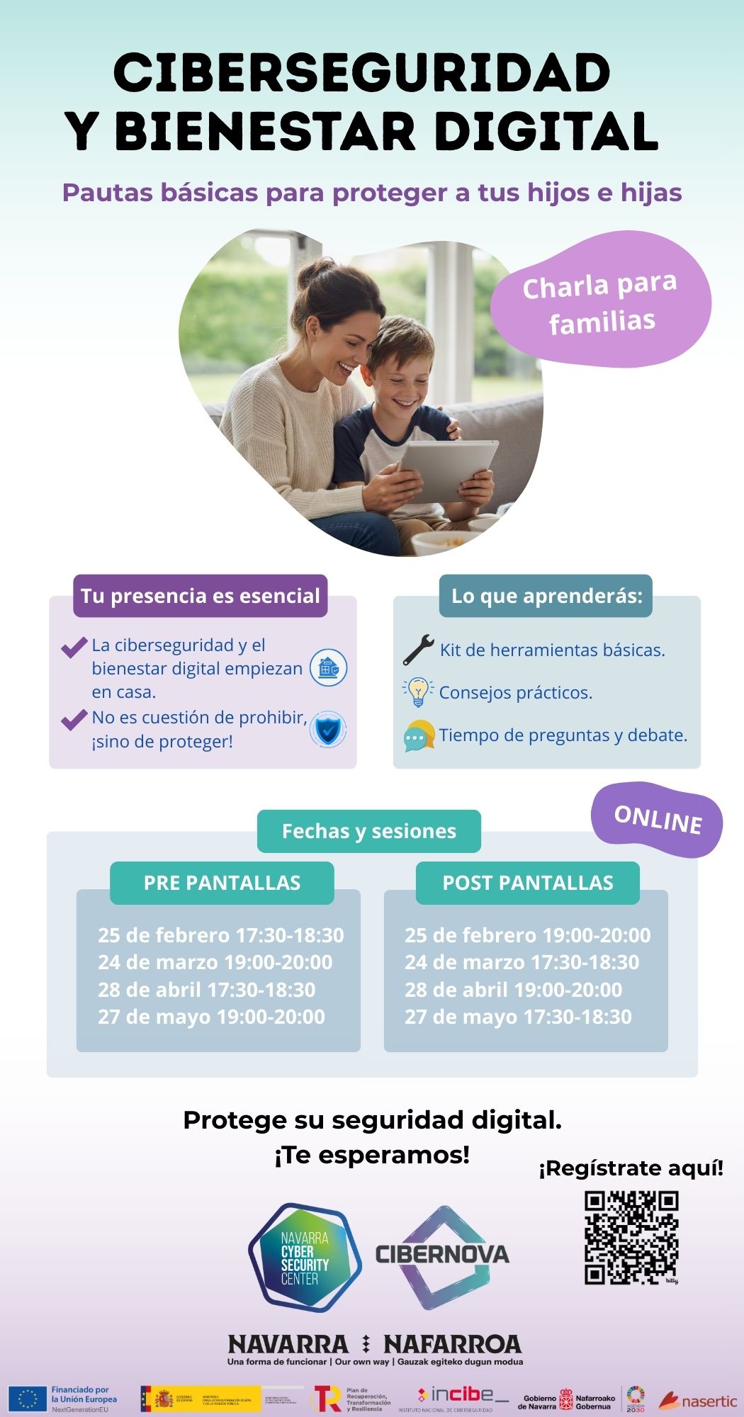 CHARLAS PARA FAMILIAS: Ciberseguridad y bienestar digital en casa.